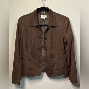 TALBOTS Silk Spandex‎  Brown Size 6 Women's long sleeve Blazer